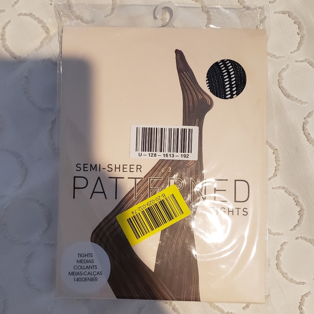 Black striped sheer tights